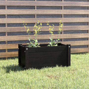 vidaXL Jardinieră de grădină, negru, 60x31x31 cm, lemn masiv de pin