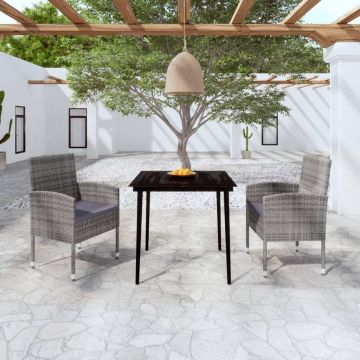 vidaXL Set de mobilier pentru grădină, 3 piese, antracit