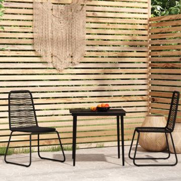 vidaXL Set de mobilier de grădină, 3 piese, negru