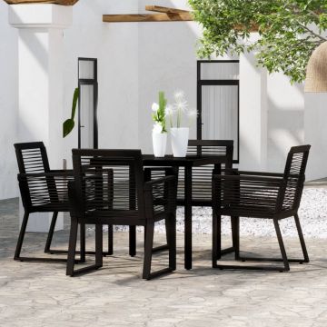 vidaXL Set de mobilier pentru grădină, 5 piese, negru