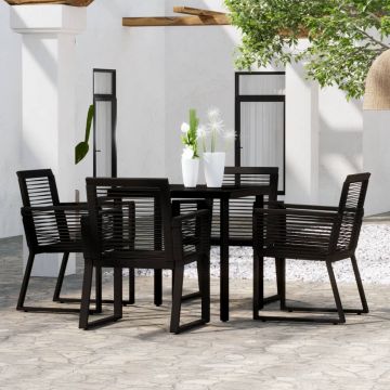 vidaXL Set de mobilier pentru grădină, 5 piese, negru