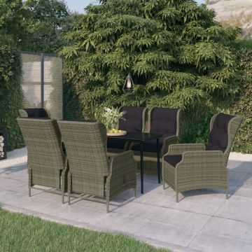 vidaXL Set de mobilier pentru grădină, 7 piese, maro