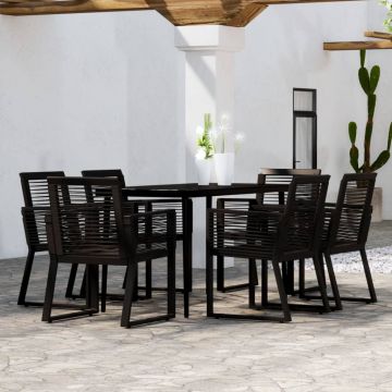 vidaXL Set de mobilier pentru grădină, 7 piese, negru