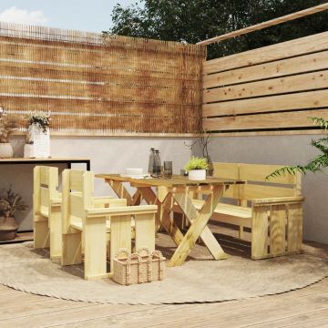 vidaXL Set mobilier de grădină, 4 piese, lemn de pin tratat
