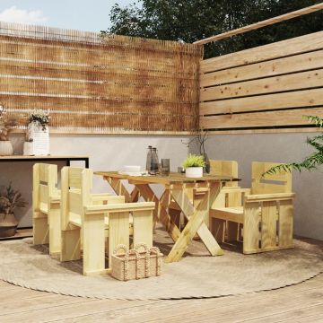 vidaXL Set mobilier de grădină, 5 piese, lemn de pin tratat