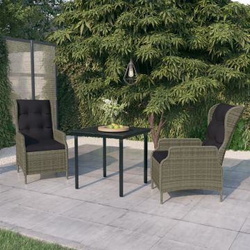 vidaXL Set mobilier pentru grădină, 3 piese, maro