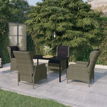 vidaXL Set mobilier pentru grădină, 5 piese, maro