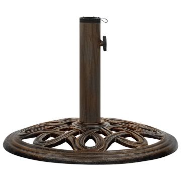 vidaXL Suport de umbrelă, bronz, 40x40x32 cm, fontă