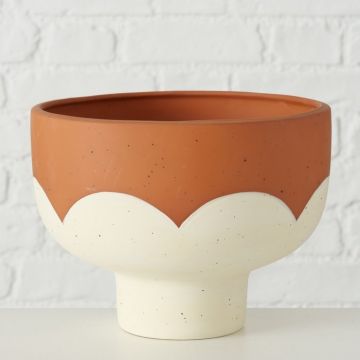 Ghiveci din ceramica Primaro Caramiziu / Alb Mat, Ø21xH16 cm
