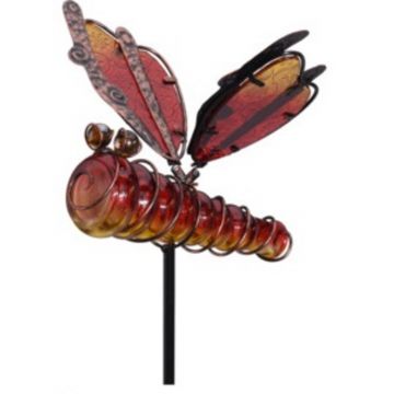 Lampa de gradina Dragonfly, 20x6x105 cm, metal, rosu