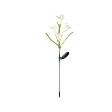 Lampa de gradina Flower, Lumineo, 10x65 cm, 4 led-uri, alb