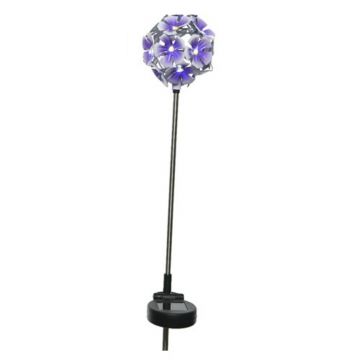 Lampa de gradina Flower, Lumineo, 10x81 cm, 17 led-uri, mov