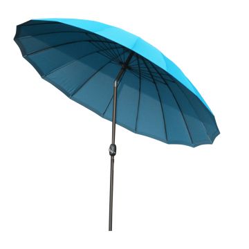 Outsunny Umbrela de Gradina si Terasa cu Manivela, Ф255x240cm Albastru | Aosom Ro