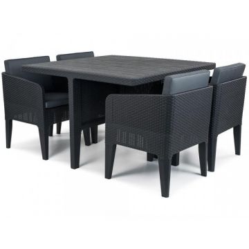 Set mobilier de gradina, Keter, Columbia, 5 piese, grafit