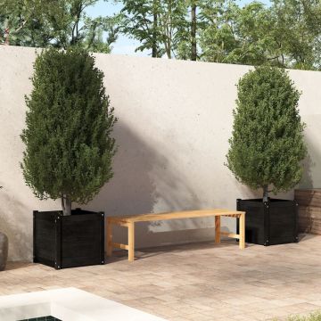 vidaXL Jardiniere grădină 2 buc. negru 50x50x50 cm lemn masiv de pin
