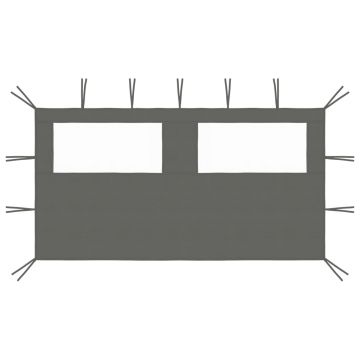 vidaXL Perete lateral foișor cu ferestre, 4x2 m, antracit