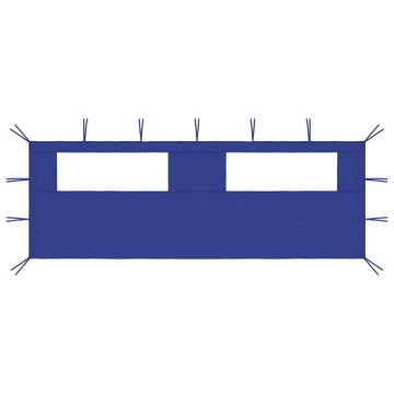 vidaXL Perete lateral foișor cu ferestre, 6x2 m, albastru
