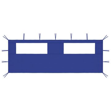 vidaXL Perete lateral foișor cu ferestre, 6x2 m, albastru