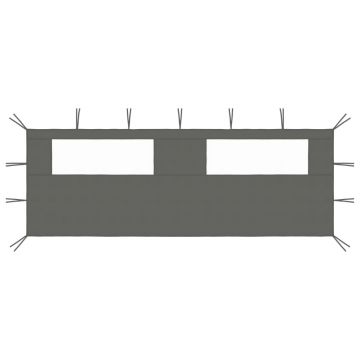 vidaXL Perete lateral foișor cu ferestre, 6x2 m, antracit