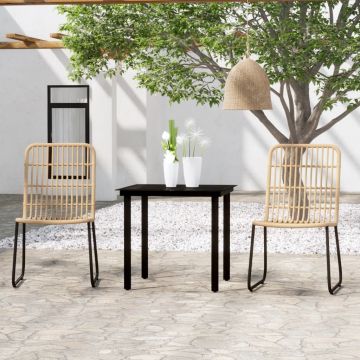 vidaXL Set de mobilier pentru grădină, 3 piese, stejar