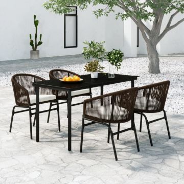 vidaXL Set de mobilier pentru grădină, 5 piese, maro