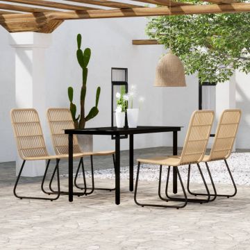 vidaXL Set de mobilier pentru grădină, 5 piese, stejar