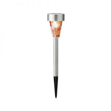 Lampa de gradina Mosaic Stake, Lumineo, 7.3x28 cm, otel inoxidabil, portocaliu