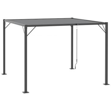 Outsunny Foisor de Gradina 2.95x2.95m din Aluminiu si Otel pentru Exterior, Gri | Aosom Ro