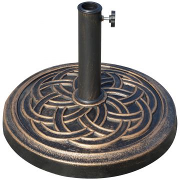 Outsunny Suport pentru umbrela de exterior, 12kg, rotund, Bronz | Aosom Ro