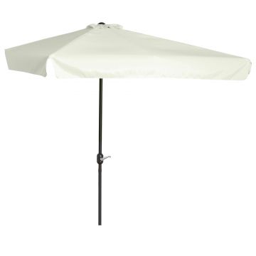 Outsunny Umbrela dreptunghiular pentru gradina cu manivela, 230x130x249cm, Alb Crem | Aosom Romania