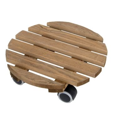 Bază mobilă pentru ghiveci din lemn ø 29 cm (înălțime 8 cm) Indoor – Esschert Design