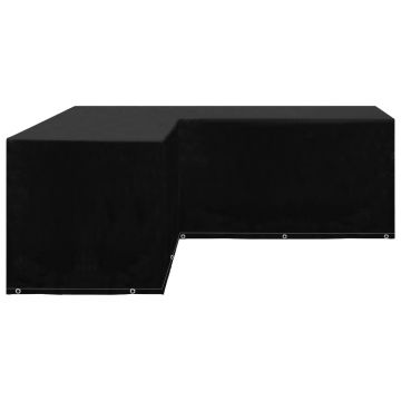 vidaXL Husă mobilier de grădină, formă de L, 12 ocheți, 250x250x90 cm