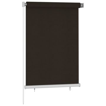 vidaXL Jaluzea tip rulou de exterior, 100x140 cm, maro, HDPE