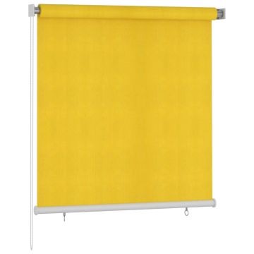 vidaXL Jaluzea tip rulou de exterior, galben, 140x140 cm, HDPE