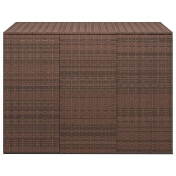 vidaXL Ladă grădină pentru perne, maro, 145x100x103 cm, ratan PE