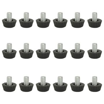 vidaXL Picioare de mobilier reglabile M8, 18 buc., negru