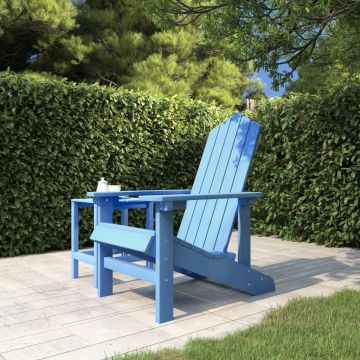 vidaXL Scaun de grădină Adirondack, albastru aqua, HDPE