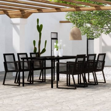 vidaXL Set de mobilier pentru grădină, 7 piese, negru