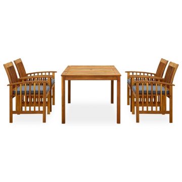 vidaXL Set mobilier de grădină cu perne, 5 piese, lemn masiv de acacia