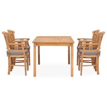 vidaXL Set mobilier de grădină cu perne, 5 piese, lemn masiv de tec