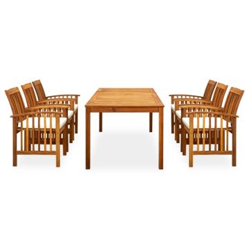 vidaXL Set mobilier de grădină cu perne, 7 piese, lemn masiv acacia