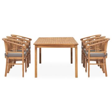 vidaXL Set mobilier de grădină cu perne, 7 piese, lemn masiv de tec