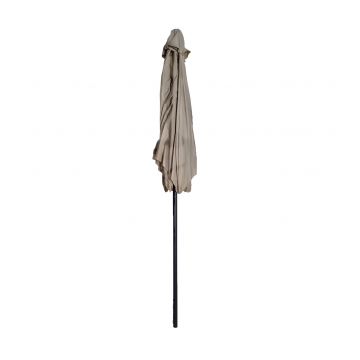 Umbrela de gradina cu manivela si inclinare, stalp aluminiu, 270 cm, Crem