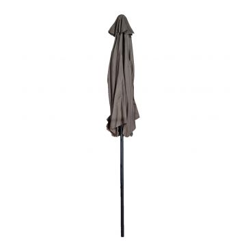 Umbrela de gradina cu manivela si inclinare, stalp aluminiu, 270 cm, Taupe