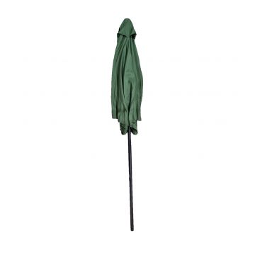 Umbrela de gradina cu manivela si inclinare, stalp aluminiu, 270 cm, Verde inchis