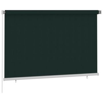 vidaXL Jaluzea rulou de exterior, verde închis, 220x140 cm, HDPE