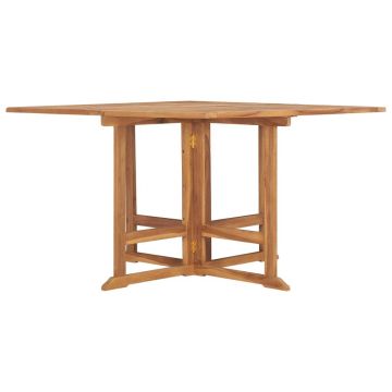 vidaXL Masă de grădină pliabilă,110x110x75 cm, lemn masiv de tec