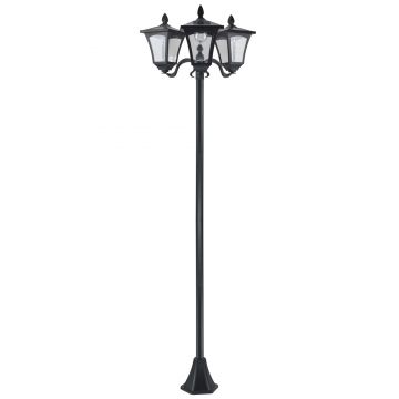 Outsunny Felinar de Grădină Led cu Energie Solară, Lampa solara gradina,51.5 × 47 × 182.5cm, Negru | Aosom Romania