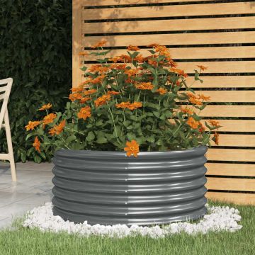vidaXL Jardinieră antracit 80x80x36 cm oțel galvanizat