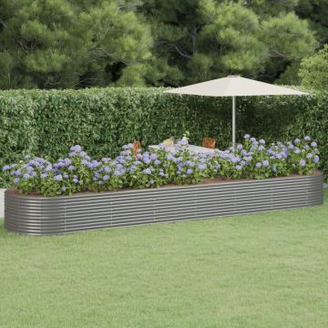 vidaXL Jardinieră grădină gri 584x140x68 cm oțel vopsit electrostatic